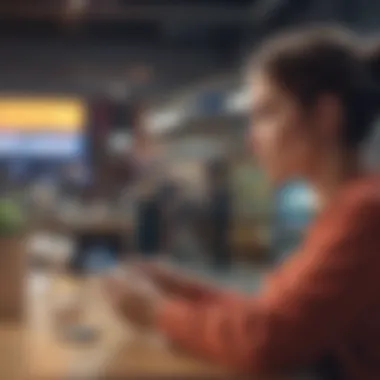 Customer Contemplating Gift Card Purchase A customer contemplating the purchase of a gift card for cryptocurrency