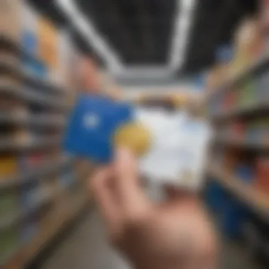 Coinbase Gift Cards at Walmart Checkout A vibrant display of Coinbase gift cards at a Walmart checkout