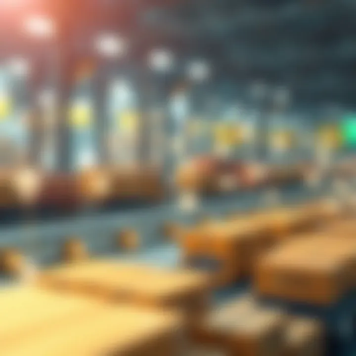 An illustration of a blockchain network linked to various supply chain nodes