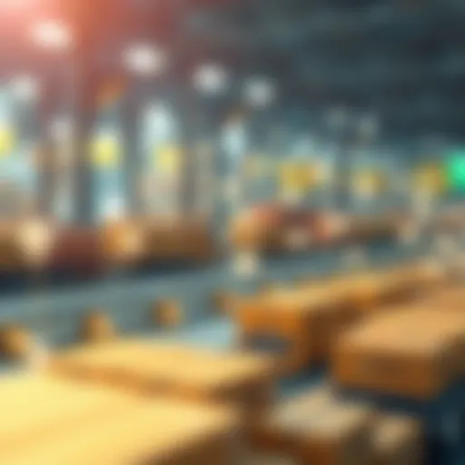 Blockchain Network in Supply Chain An illustration of a blockchain network linked to various supply chain nodes