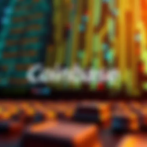 An illustration showcasing the Coinbase logo against a digital background representing cryptocurrency.