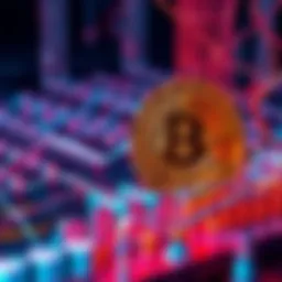 An artistic representation of Bitcoin's blockchain technology