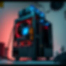 Detailed view of essential mining rig components