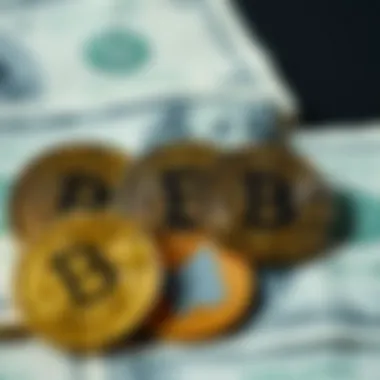 Cryptocurrency and U.S. Dollar Symbols Visual representation of cryptocurrency symbols alongside the U.S. dollar