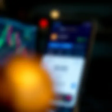 User interface of the Coinbase app showcasing trading features
