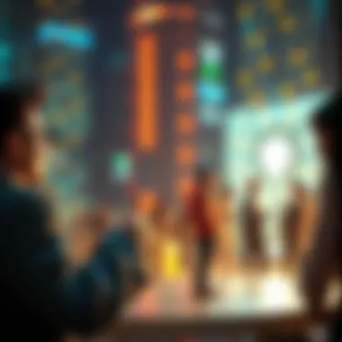 Visual representation of blockchain technology