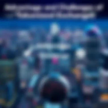 Infographic illustrating advantages and challenges of tokenized exchanges