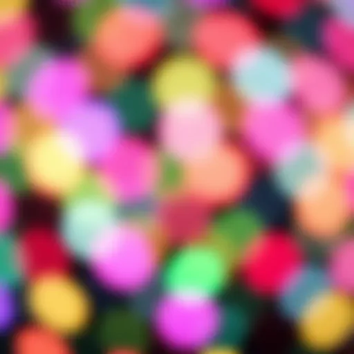 A vibrant polka dot pattern showcasing various colors and sizes