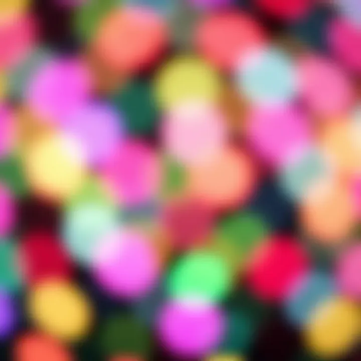 A vibrant polka dot pattern showcasing various colors and sizes