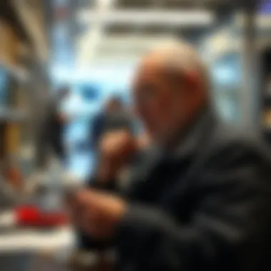 Researching Cryptocurrency for Retirement A thoughtful individual researching cryptocurrency options