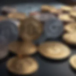 Visual representation of various digital currencies