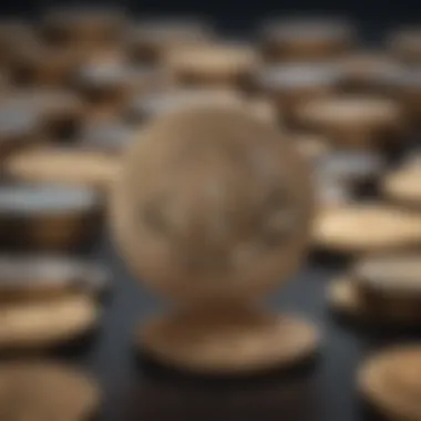 Conceptual graphic illustrating the influence of technology on coin valuation