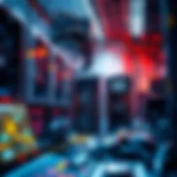 A visualization of cryptocurrency mining operations showcasing high-performance computers and mining setups.