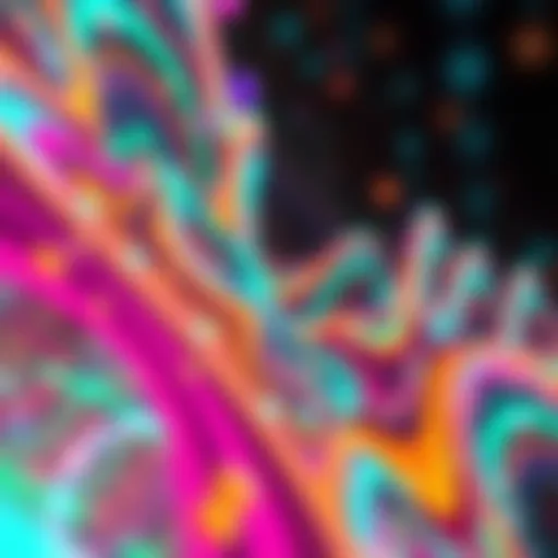 An abstract representation of digital art showcasing vibrant colors and shapes.