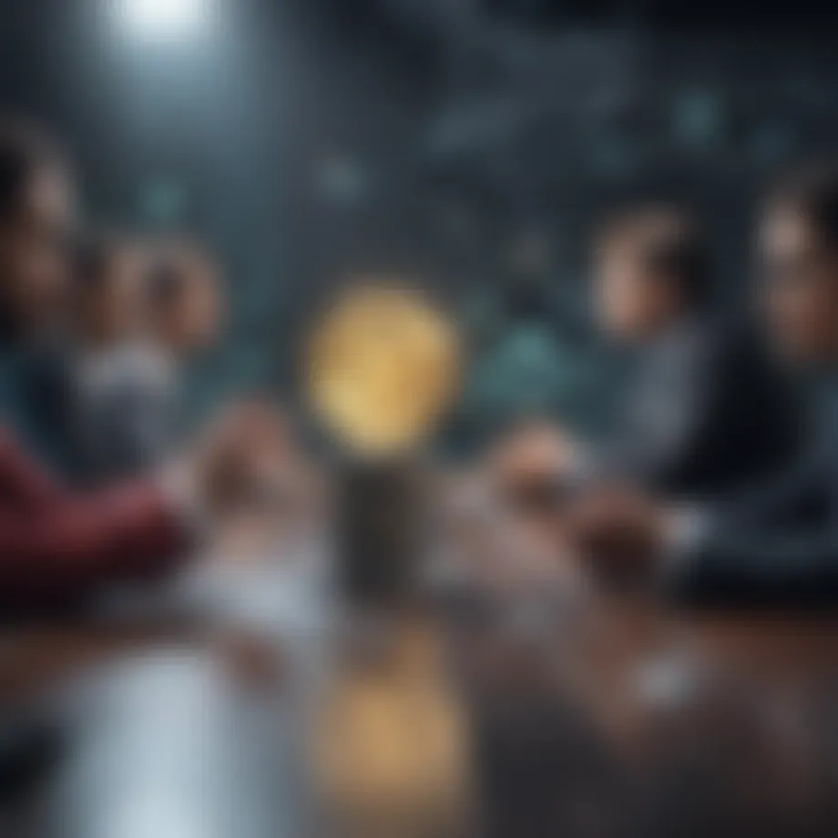 Venture capital meeting discussing blockchain technology