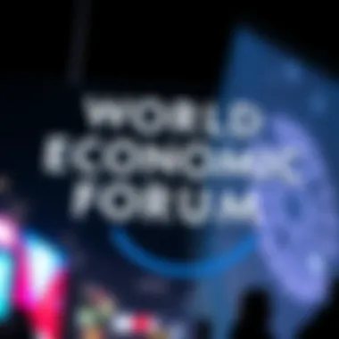 A close-up of the World Economic Forum logo displayed prominently.